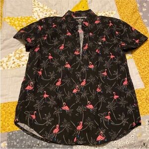 Hollister Flamingo Button Up Short Sleeve